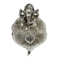 Lord Ganesha Pretty Pooja Idol in White Metal 126-thumb1