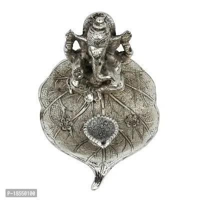 Lord Ganesha Pretty Pooja Idol in White Metal 126-thumb2