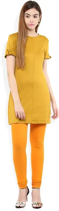 Fabulous Yellow Lycra Solid Leggings For Women-thumb2