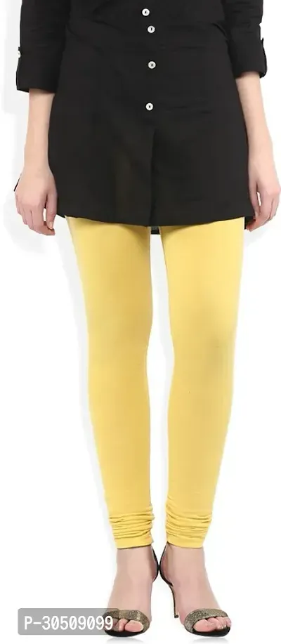 Fabulous Yellow Lycra Solid Leggings For Women-thumb0