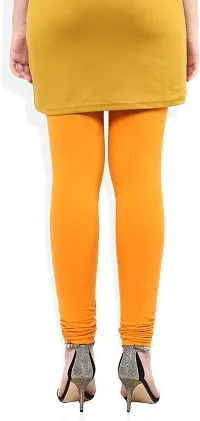 Fabulous Yellow Lycra Solid Leggings For Women-thumb4