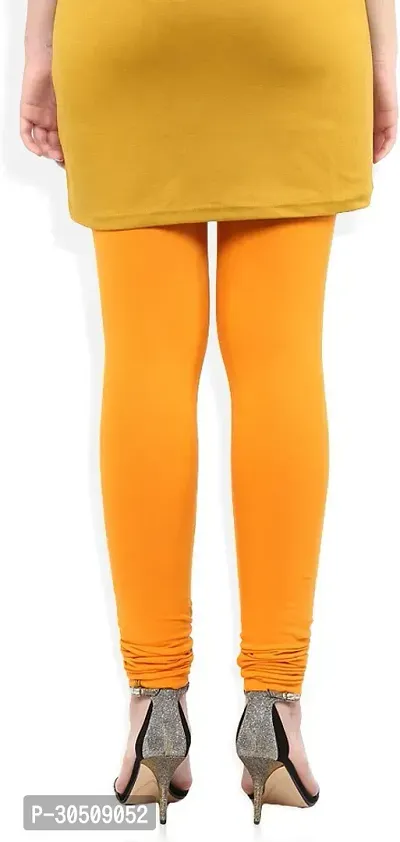 Fabulous Yellow Lycra Solid Leggings For Women-thumb5