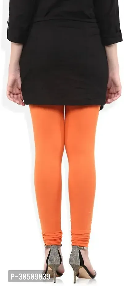 Fabulous Orange Lycra Solid Leggings For Women-thumb5