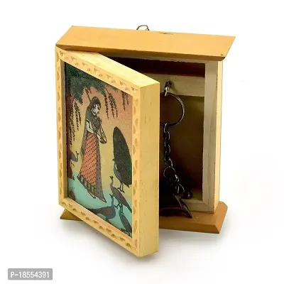 Rajasthani Gemstone Painting Key Holder Box -118