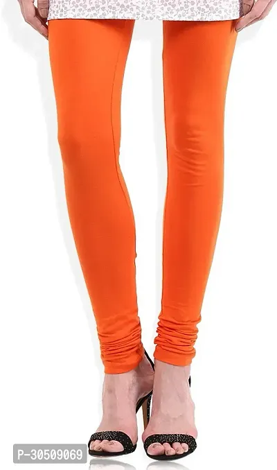 Fabulous Orange Lycra Solid Leggings For Women-thumb0