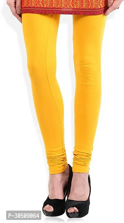 Fabulous Yellow Lycra Solid Leggings For Women-thumb0