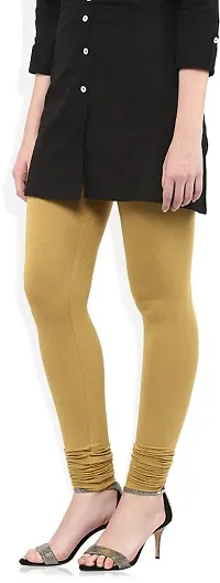 Fabulous Beige Lycra Solid Leggings For Women-thumb2