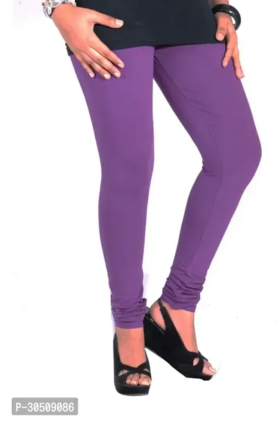 Fabulous Purple Lycra Solid Leggings For Women-thumb2