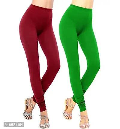 Vivan Creation Green  Maroon cotton lycra legging-thumb0