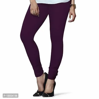 Solid Purple Cotton Churidar Leggings