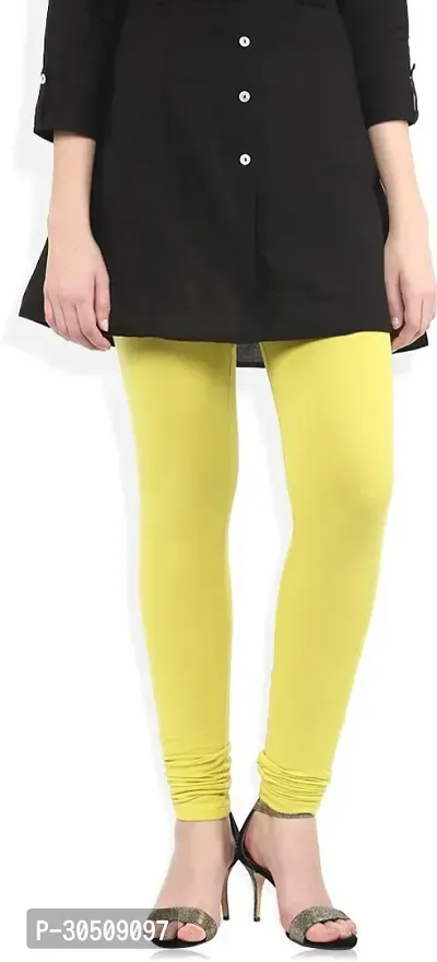 Fabulous Yellow Lycra Solid Leggings For Women-thumb0