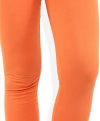 Fabulous Orange Lycra Solid Leggings For Women-thumb1