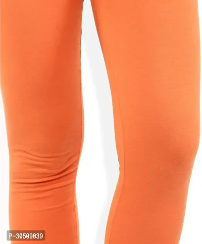 Fabulous Orange Lycra Solid Leggings For Women-thumb2