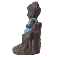 Meditating Monk Buddha Smoke Backflow Cone Decorative Incense Holder-thumb1