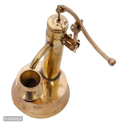 Brass Mini Hand Pump with Container Showpiece for Home Deacute;cor (Gold)-thumb0