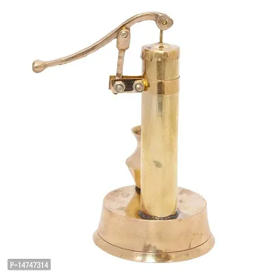 Brass Mini Hand Pump with Container Showpiece for Home Deacute;cor (Gold)-thumb3