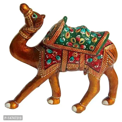 Rajasthani Aluminium Metal Enamelled Camel Showpiece-thumb0