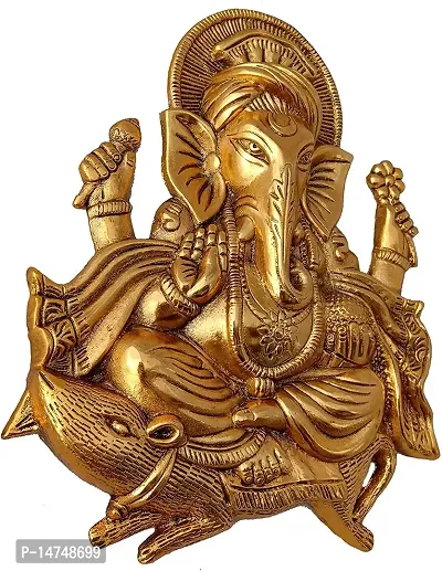 Metal Ganesh Idol Statue Wall Hanging for Home Decor Wall Decor-thumb2