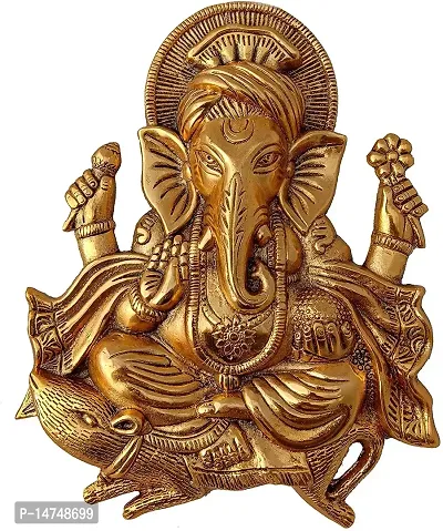 Metal Ganesh Idol Statue Wall Hanging for Home Decor Wall Decor-thumb4