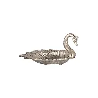 Metal Duck Shaped Dry Fruit Tray for Dining Table Decoration (Silver)-thumb2