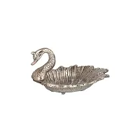 Metal Duck Shaped Dry Fruit Tray for Dining Table Decoration (Silver)-thumb3