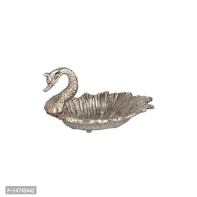 Metal Duck Shaped Dry Fruit Tray for Dining Table Decoration (Silver)-thumb4