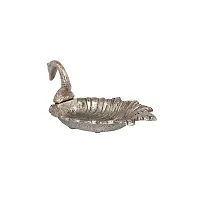 Metal Duck Shaped Dry Fruit Tray for Dining Table Decoration (Silver)-thumb1