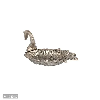 Metal Duck Shaped Dry Fruit Tray for Dining Table Decoration (Silver)-thumb2