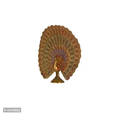 Handcrafted Brass Peacock Showpiece Dancing Peacock Figurine-thumb2