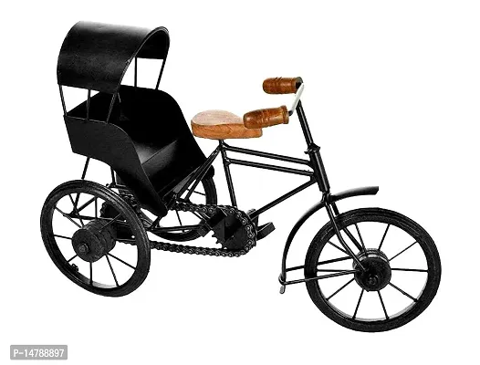 Antique Wood and Wrought Iron Mini Rickshaw