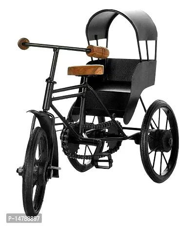 Antique Wood and Wrought Iron Mini Rickshaw-thumb2