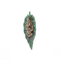 Lord Ganesha on Green Leaf wall hanging-thumb1