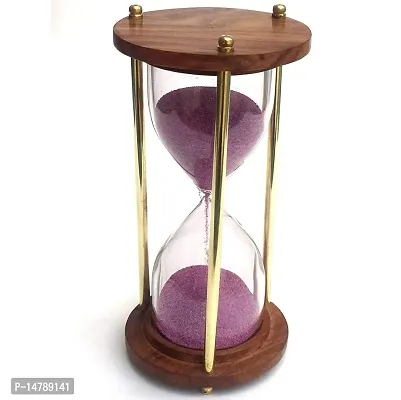Wooden and Brass Sand Timer Hour Glass Sandglass Antique Nautical Decor-thumb0
