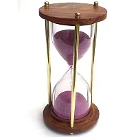 Wooden and Brass Sand Timer Hour Glass Sandglass Antique Nautical Decor-thumb1