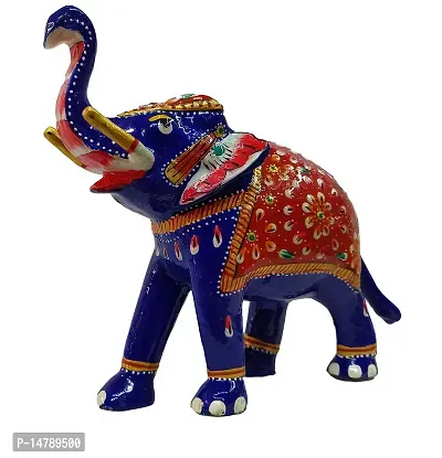 Antique Metal Handmade Big Meenakari Trunk Up Elephant Showpiece