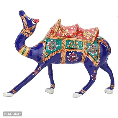 Metal Meenakari Camel Blue Handmade Home Decorative Showpiece Figurine