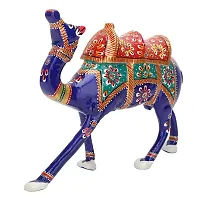 Metal Meenakari Camel Blue Handmade Home Decorative Showpiece Figurine-thumb2