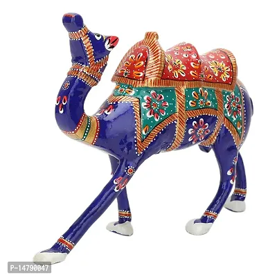 Metal Meenakari Camel Blue Handmade Home Decorative Showpiece Figurine-thumb3