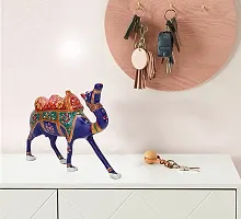 Metal Meenakari Camel Blue Handmade Home Decorative Showpiece Figurine-thumb1