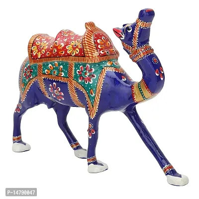 Metal Meenakari Camel Blue Handmade Home Decorative Showpiece Figurine-thumb5