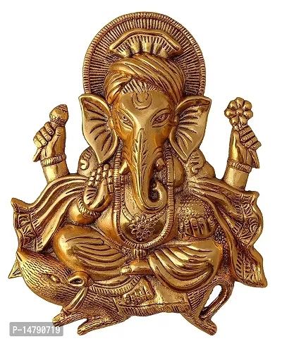 Metal Ganesh Idol Statue Wall Hanging-thumb0