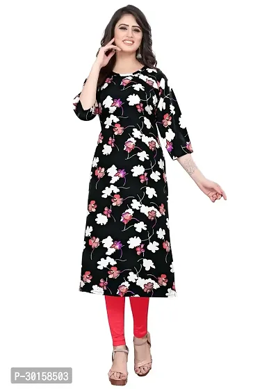 Traditional Crepe Straight Printed Kurta-thumb0