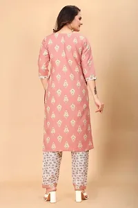 Fancy Trendy Designer Womens Cotton Fabric Kurta with Pant set-thumb1