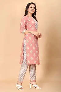 Fancy Trendy Designer Womens Cotton Fabric Kurta with Pant set-thumb4