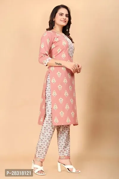 Trendy Designer Cotton Kurta With Pant set In Pink-thumb3