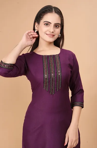 Stylish Cotton Embroidered A-Line Kurti