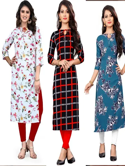 Fancy Crepe Kurtis for Women Pack Of 3