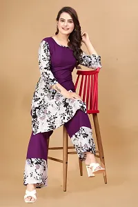 Fancy Trendy Designer Womens Crepe Fabric Kurta with Plazo set-thumb3