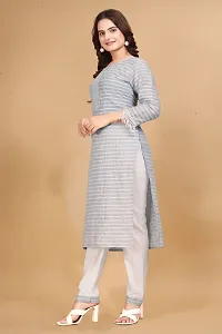 Fancy Trendy Designer Womens Cotton Fabric Kurta with Pant set-thumb3