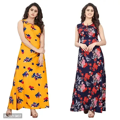 Stylish Crepe Printed Kurti - Pack of 2-thumb0